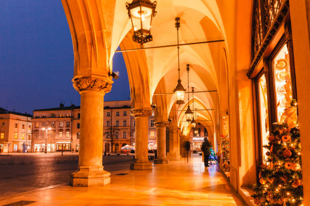 The Main Market Square at night, Krakow, Poland