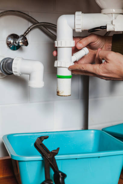 istock Repair of plastic system of  kitchen spillway 1081493206