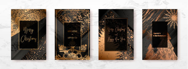 istock Merry Christmas and Happy New Year 2019 golden cards, vector illustration. 1081494776