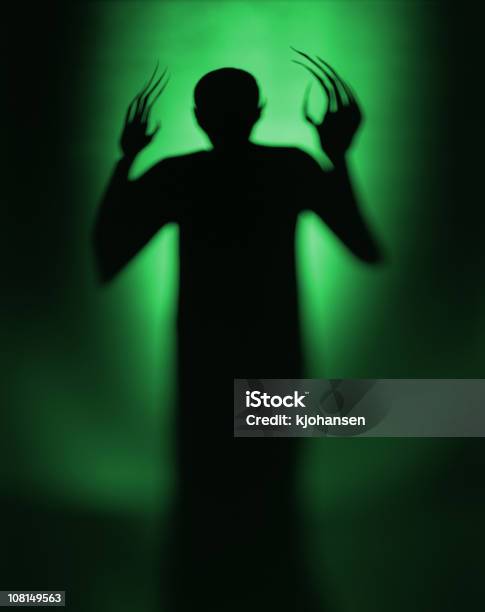 Halloween Spooky Green Alien Vampire Stock Photo - Download Image Now - Focus on Shadow, Shadow, Spooky