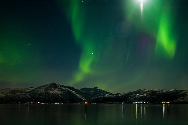 Aurora Borealis, Lödingen stock photo