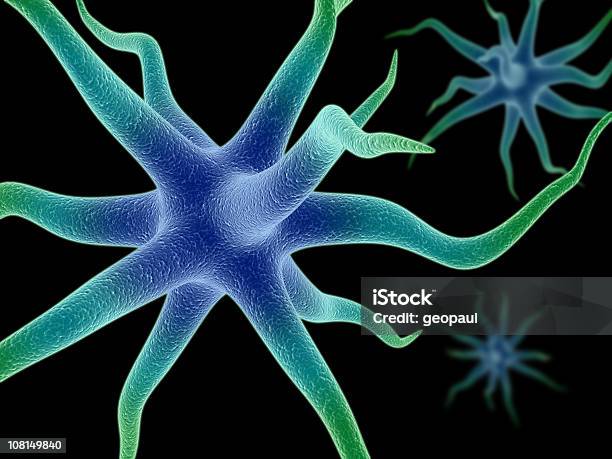 Neurona Microscope Imagen De Estilo Foto de stock y más banco de imágenes de Célula nerviosa - Célula nerviosa, Fondo negro, Aumento a gran escala