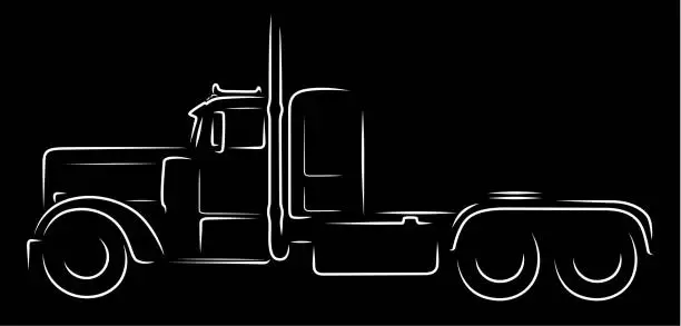 Vector illustration of Semi truck silhouette