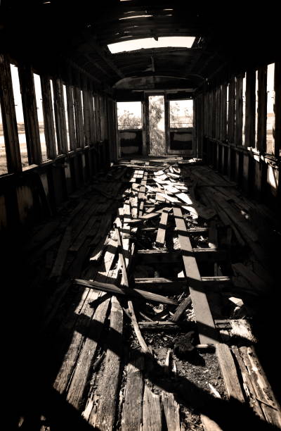 istock Inside of Abandoned and Burned Train Car 108150671