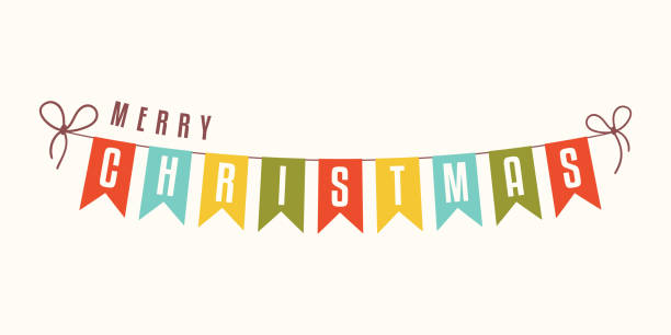 istock Merry Christmas decoration with colorful garland. 1081507608