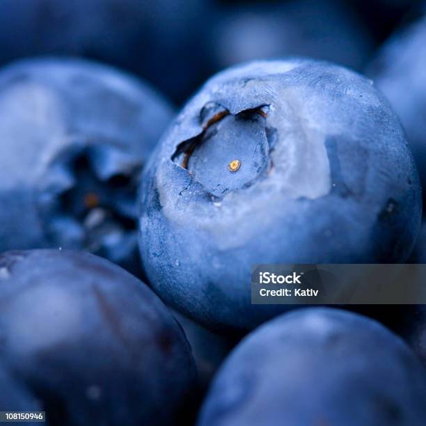 Mirtilli Freschi Macro - Fotografie stock e altre immagini di Alimentazione sana - Alimentazione sana, Ambientazione esterna, Blu