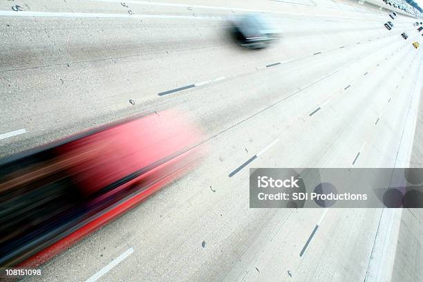 Motion Blur Of Fast Cars On Highway Stock Photo - Download Image Now - Striped, Motorsport, Dividing Line - Road Marking