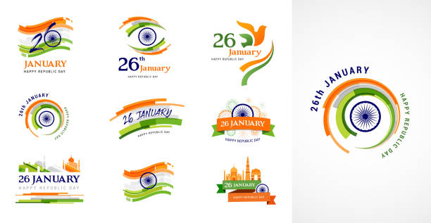 Indian Republic Day concept design, banner, poster and logo Indian Republic Day concept design, banner, poster template and logo republic day stock illustrations