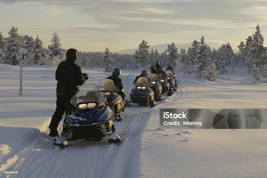 Snowmobile Expedition Winter  Snowmobile Stock Photo