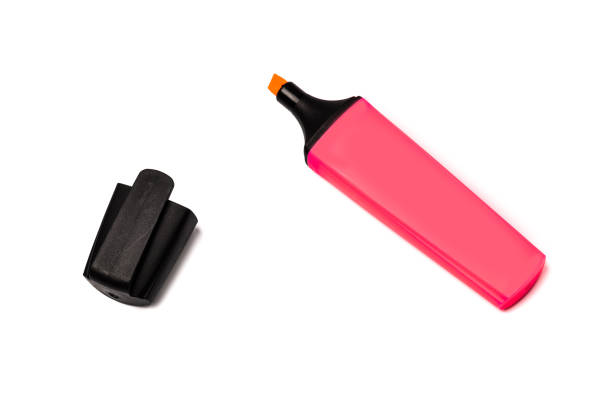 istock colour highlighter isolated over a white background, close up plan 1081518728