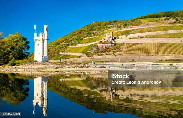 The Mouse Tower With Ehrenfels Castle On The Background The Rhine Valley Germany Stock Photo - Download Image Now