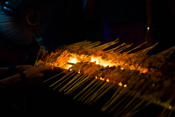 istock Malaysian peanut satay chicken skewer 1081528302