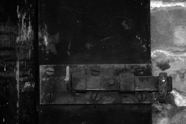 istock Old protector at wooden door 1081529388