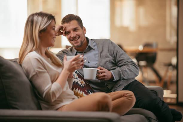 istock Couple enjoying coffee break 1081529552