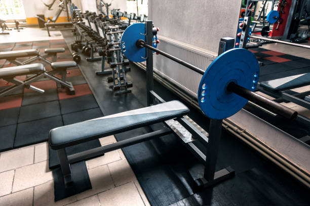 istock weight barbell with a bench in the gym 1081539994