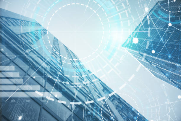 istock Blue cityscape with hud 1081540072