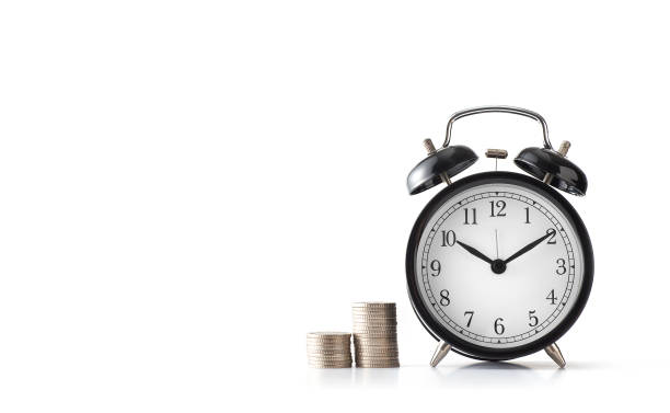 istock Business financial ideas concept with coins stack and alarmclock isolate background 1081540508