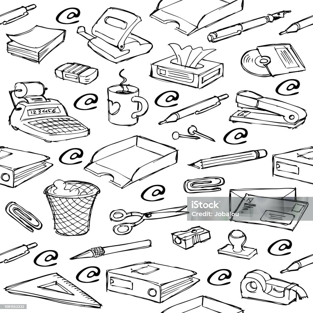 Offic Object Background Seamless Office Objects Stock Illustration - Download Image ...