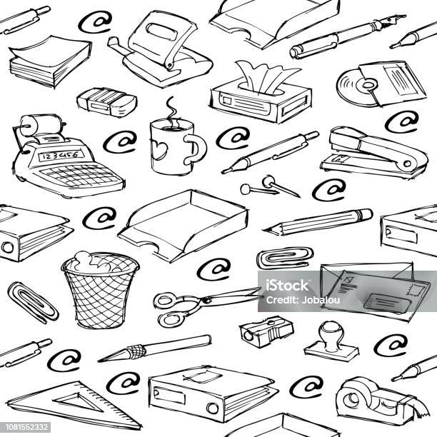 Work Objects Background Background Seamless Office Objects Stock Illustration - Download Image ...