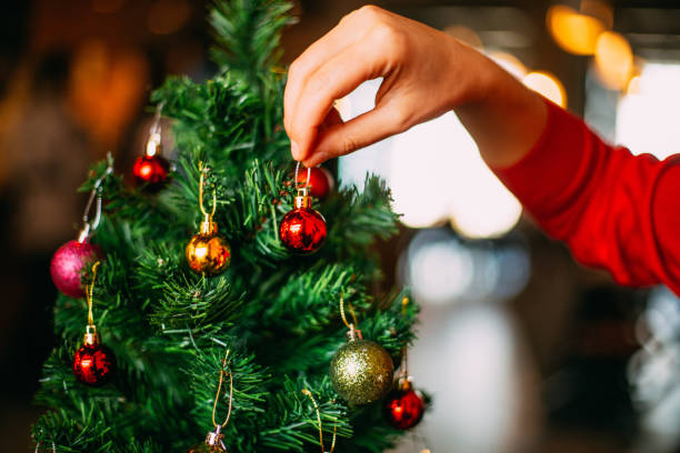 istock Decorating Christmas Tree with Christmas Ball 1081555416