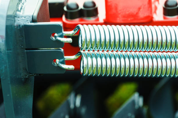 istock Spring on steel big machinery 1081556398