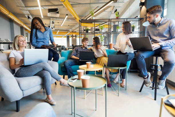 istock Young coworkers in modern office 1081565198
