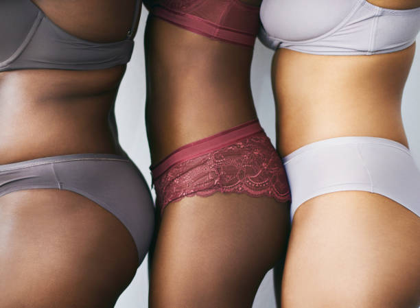 every body is perfect in their own way - underwear imagens e fotografias de stock