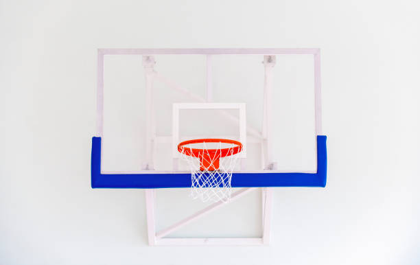 istock Low Angle View Of Basketball Hoop On Wall 1081569204