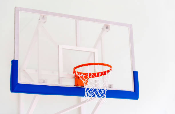 istock Low Angle View Of Basketball Hoop On Wall 1081569218