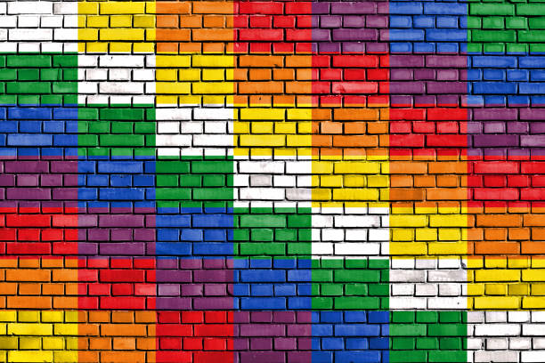 istock flag of Qullasuyu painted on brick wall 1081577272