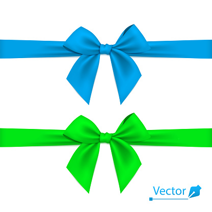 Blue Green Rbbon Blue Green Ribbon With Bow Stock Illustration - Download Image Now ...