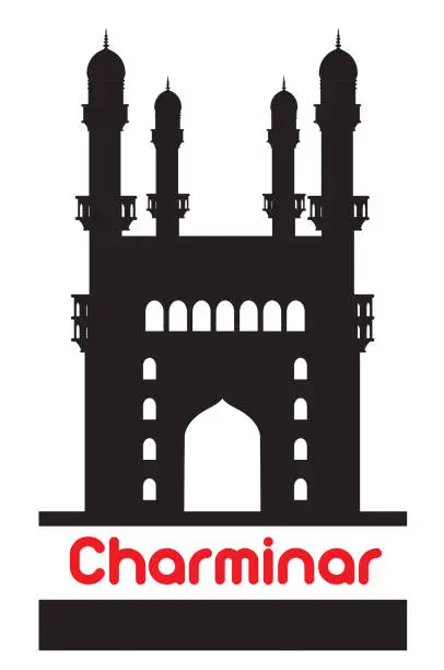 Vector illustration of Charminar ın the Hyderabad