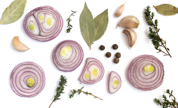 istock Composition of Sliced Red Onions and Various Spices 1081598430