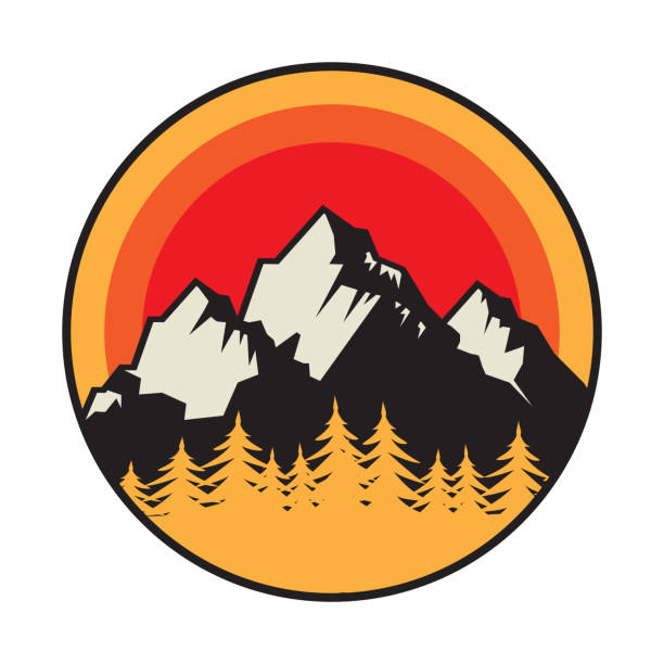 山のロゴ、アイコンまたはシンボル - mountain range mountain himalayas snow点のイラスト素材／クリップアー�ト素材／マンガ素材／アイコン素材