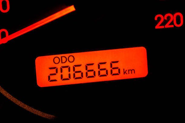 Car odometer reaches a two hundred and six thousand six hundred and sixty-six kilometres. Car odometer reaches a two hundred and six thousand six hundred and sixty-six kilometres. car odometer stock pictures, royalty-free photos & images
