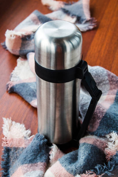 istock Metal camping thermos 1081599396