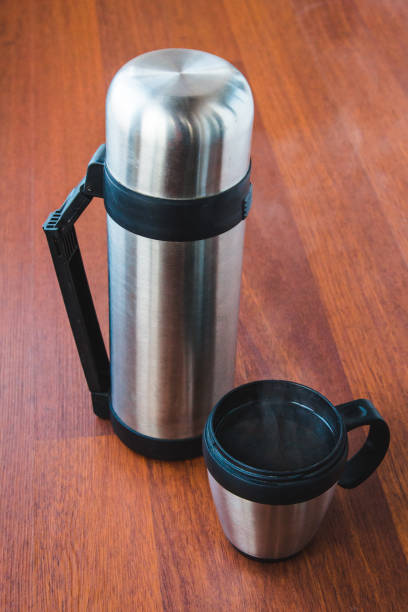 istock Metal camping thermos 1081599790