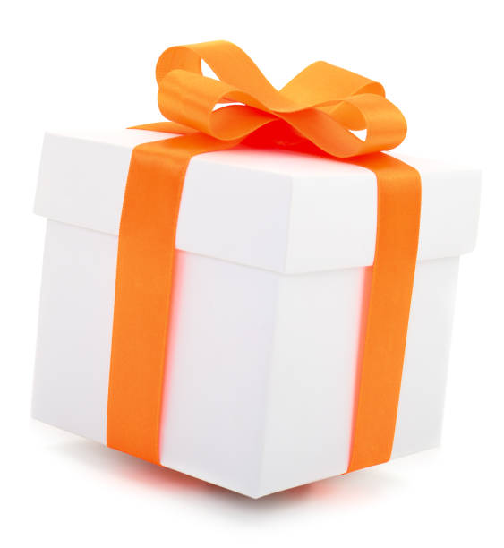 istock White gift box with yellow ribbon 1081600618