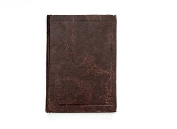 istock leather, vintage notebook, book on a white background. 1081600900
