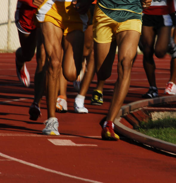 istock Male Legs Running Track 108161268