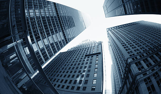 istock Looking up at dowtown office buildings 108161308