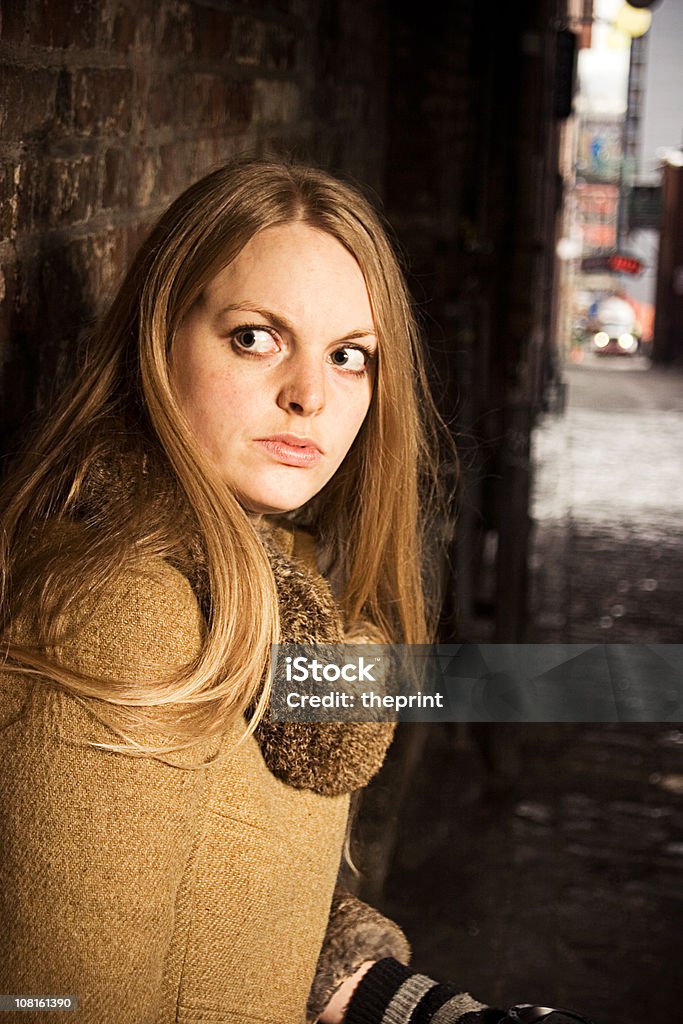 Scared Young Woman  Fear Stock Photo