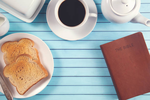 A Bible on a Breakfast Tray Ready for a Personal Bible Study