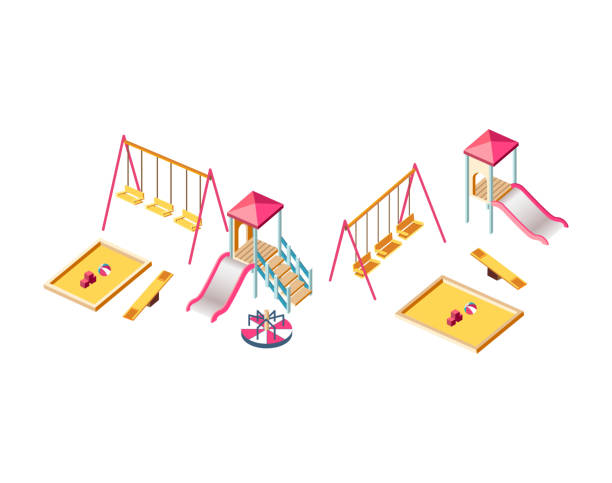 等尺性セット子供遊び場 - ジャングルジム点のイラスト素材／クリップアート素材／マンガ素材／アイコン素材