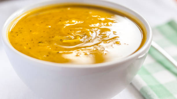 istock White bowl with cabotia pumpkin soup 1081617656