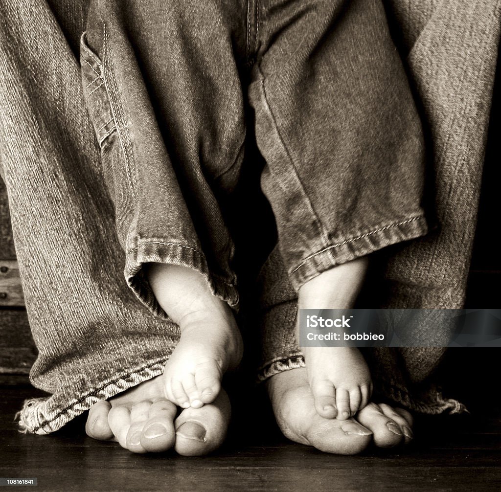 Portrait du père et bébé s carrés, sépia - Photo de Adulte libre de droits