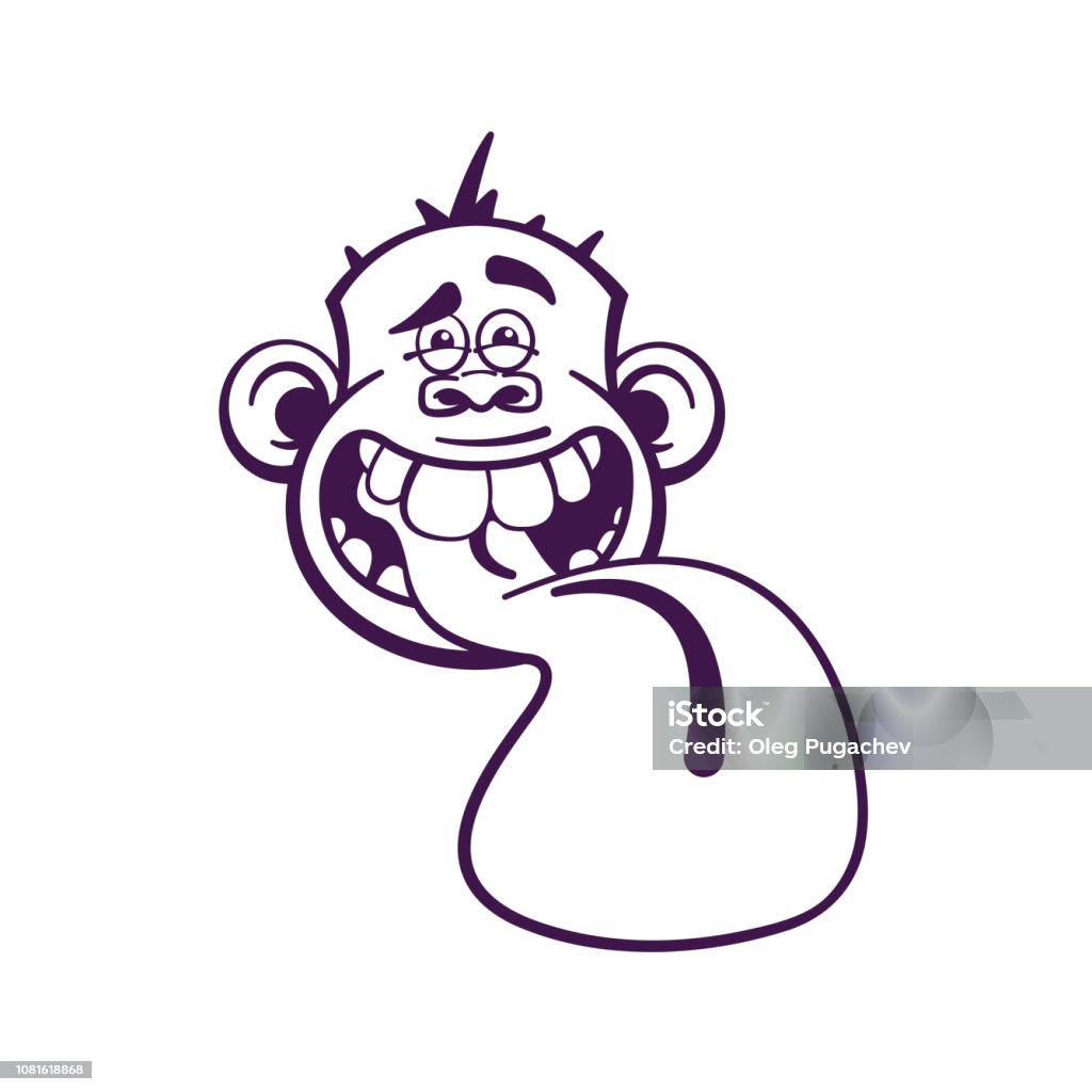 Modelo de design de vetor de logotipo de macaco louco com raiva