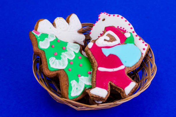 Sweet Christmas baking on bright background. Studio Photo