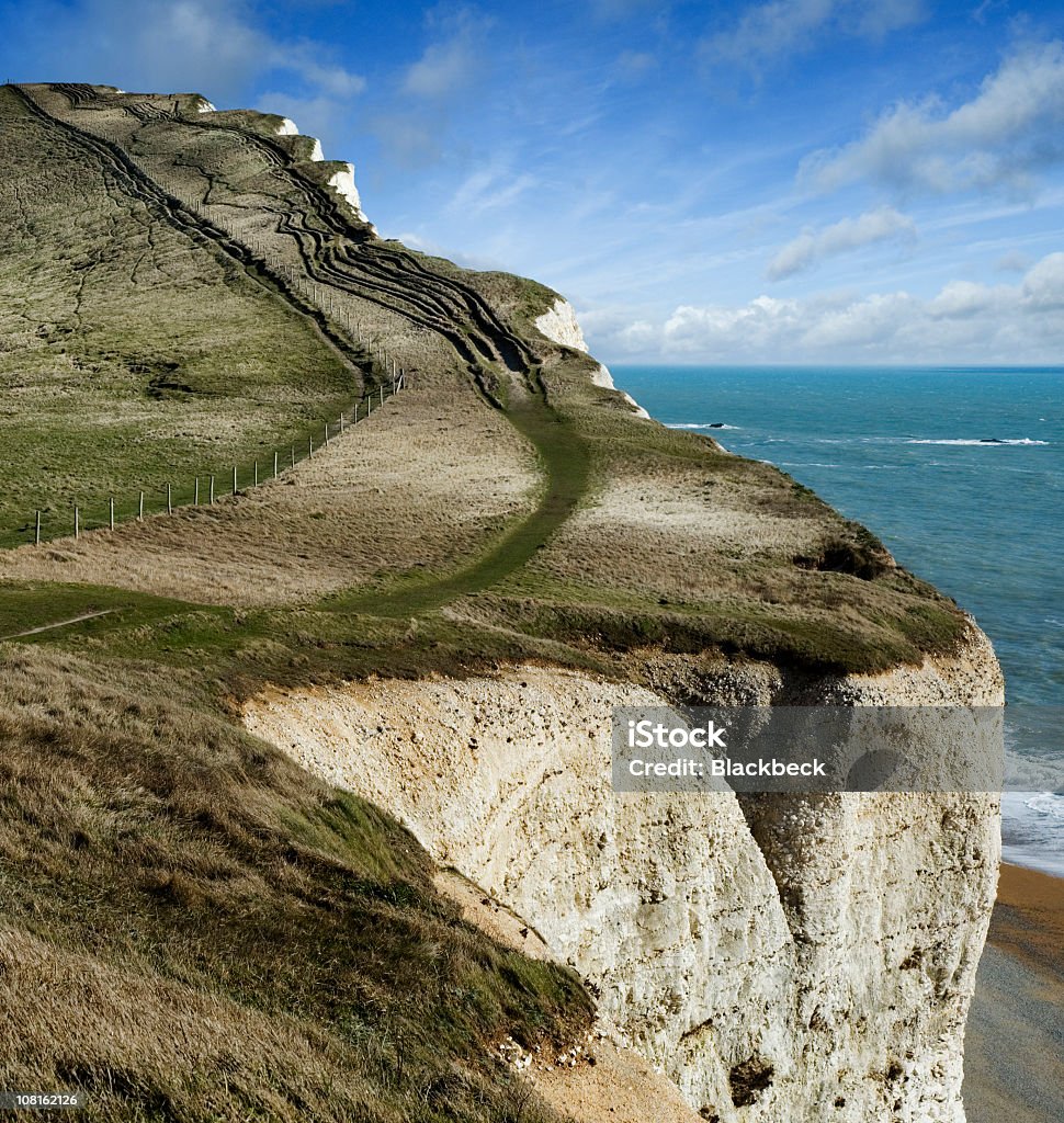 "Wężykowanie” (Snaking) ścieżki wzdłuż Jurassic Coast Kreda Cliff" - Zbiór zdjęć royalty-free (Anglia)