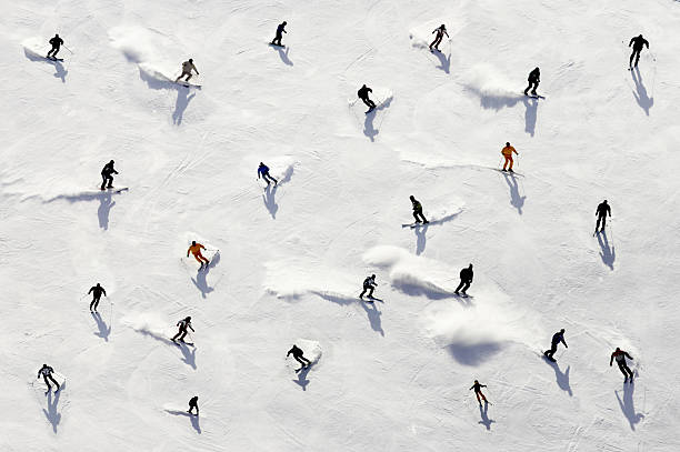 Crowded Holiday  skiing stock pictures, royalty-free photos & images
